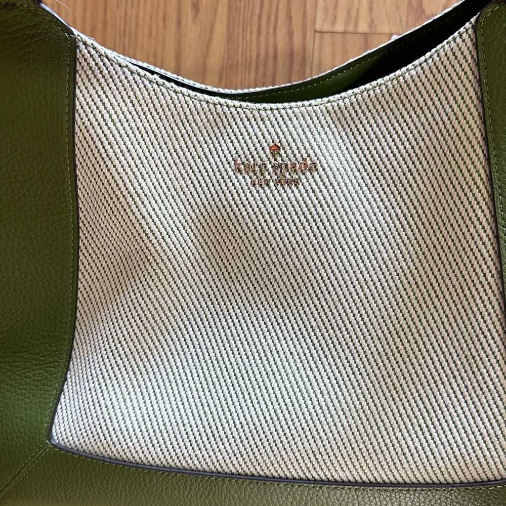 Kate Spade Green Leather Shoulder Bag with Top Zipper and Interior Organization - Picture 6 of 8